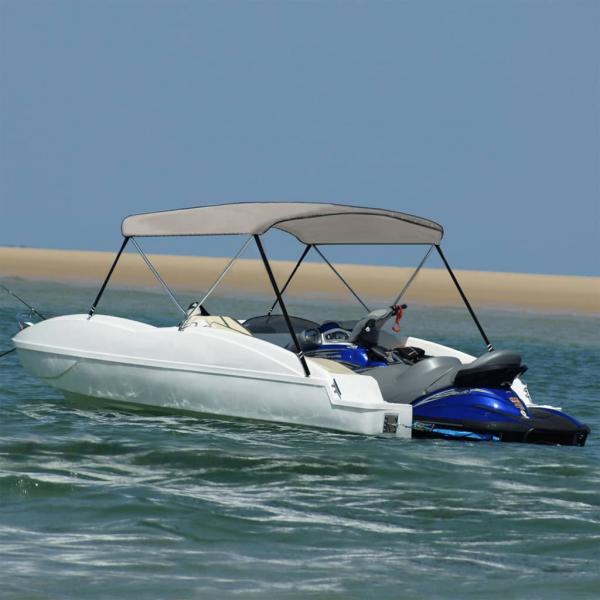 ARDEBO.de - 2-Bow Bimini-Top Grau 178x138x96 cm