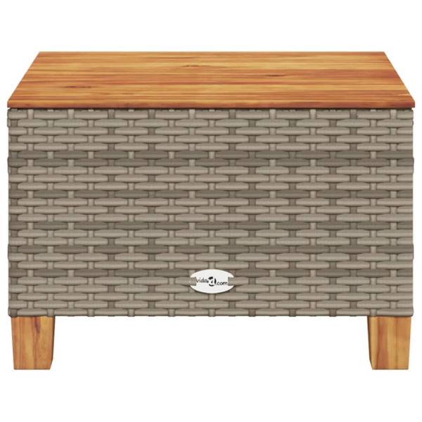 Gartentisch Grau 55x55x36 cm Poly Rattan Akazienholz