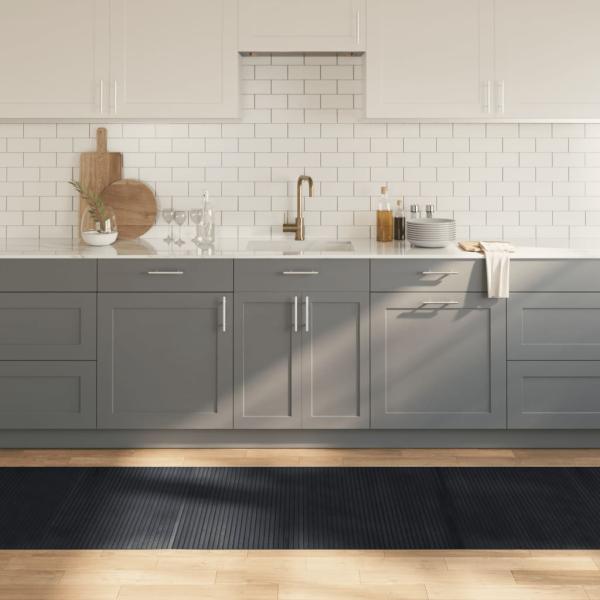 ARDEBO.de - Teppich Rechteckig Schwarz 80x300 cm Bambus
