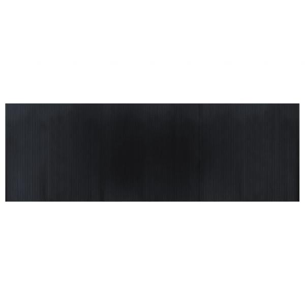 Teppich Rechteckig Schwarz 100x300 cm Bambus