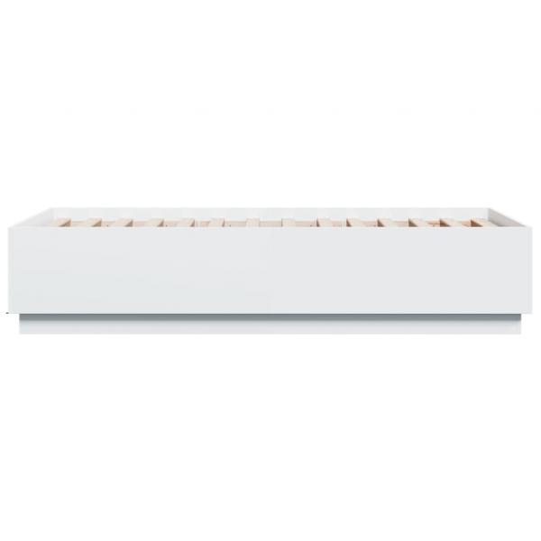 Bettgestell mit LED Weiß 90x190 cm Holzwerkstoff