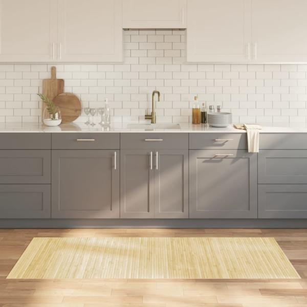 ARDEBO.de - Teppich Rechteckig Hell Natur 80x200 cm Bambus