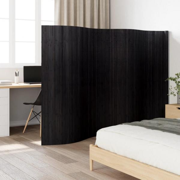 ARDEBO.de - Paravent Schwarz 165x400 cm Bambus