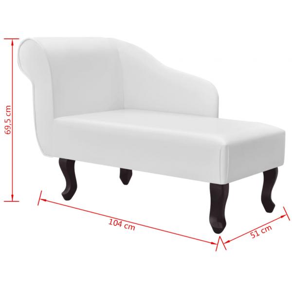 Chaiselongue Weiß Kunstleder 