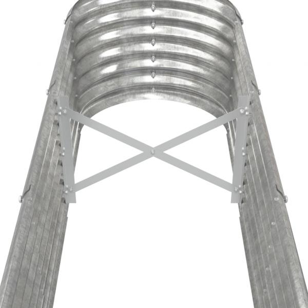 Hochbeet Pulverbeschichteter Stahl 260x40x36 cm Silbern