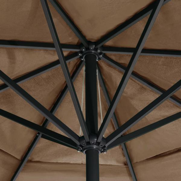 Sonnenschirm mit Aluminium-Mast 600 cm Taupe 