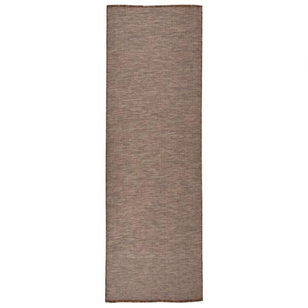 ARDEBO.de - Outdoor-Teppich Flachgewebe 80x250 cm Braun