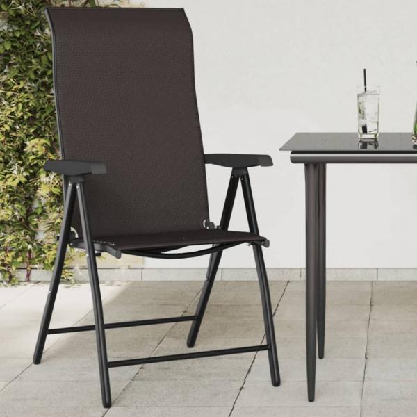 ARDEBO.de - Gartenstühle 4 Stk. Klappbar Schwarz Kaffeebraun Poly Rattan