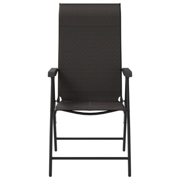 Gartenstühle 4 Stk. Klappbar Schwarz Kaffeebraun Poly Rattan