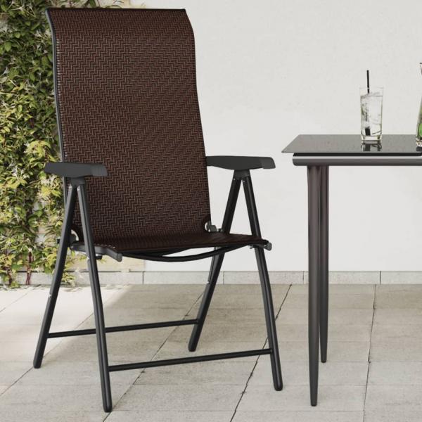 ARDEBO.de - Gartenstühle 4 Stk. Klappbar Braun Poly Rattan