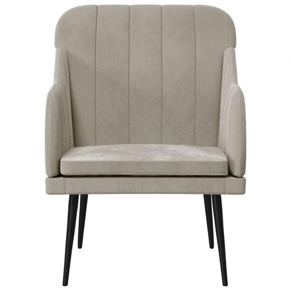 Sessel Hellgrau 63x76x80 cm Samt