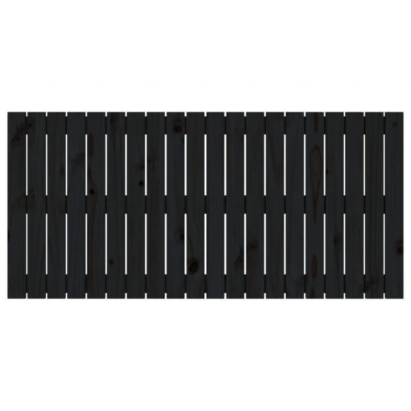 Wand-Kopfteil Schwarz 127,5x3x60 cm Massivholz Kiefer