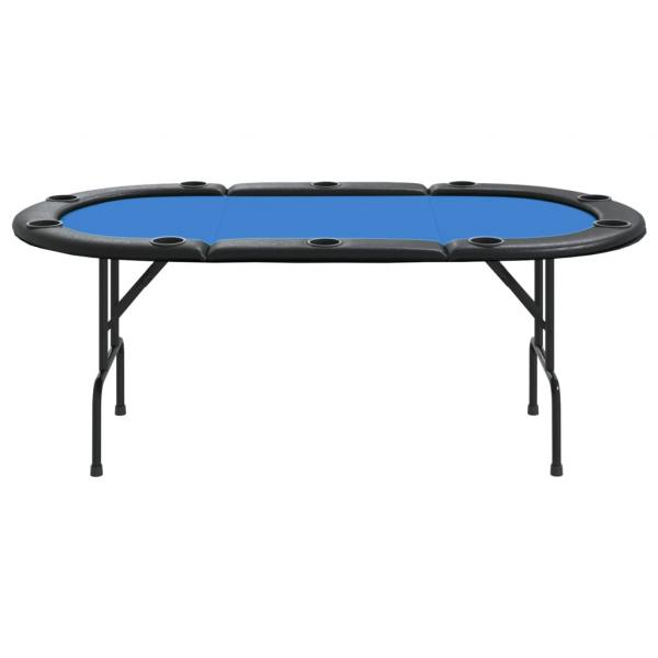 Pokertisch Klappbar 10 Spieler Blau 206x106x75 cm