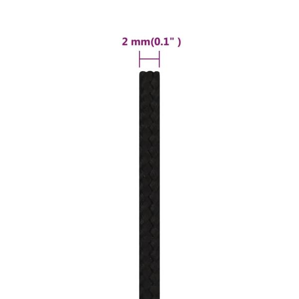 Arbeitsseil Schwarz 2 mm 100 m Polyester