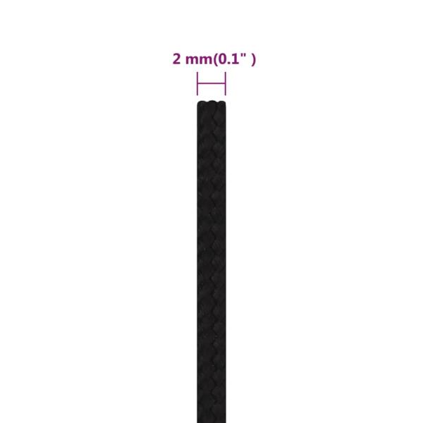Arbeitsseil Schwarz 2 mm 100 m Polyester