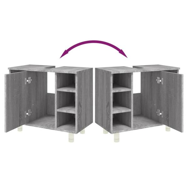 Badschrank Grau Sonoma 60x32x53,5 cm Holzwerkstoff