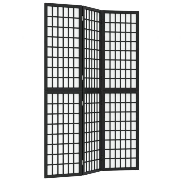 3-tlg. Paravent Japanischer Stil Faltbar 120x170 cm Schwarz