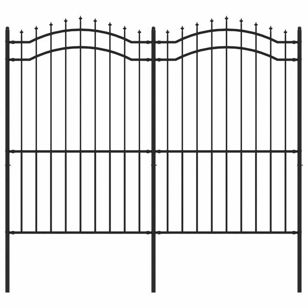 Gartenzaun mit Speerspitzen Schwarz 222 cm Stahl
