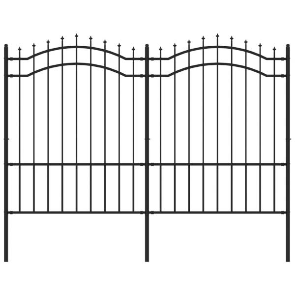 Gartenzaun mit Speerspitzen Schwarz 190 cm Stahl