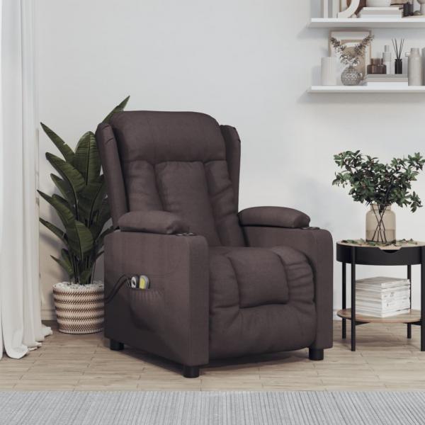 ARDEBO.de - Massagesessel Elektrisch Dunkelbraun Stoff