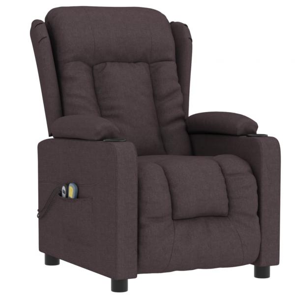 Massagesessel Elektrisch Dunkelbraun Stoff