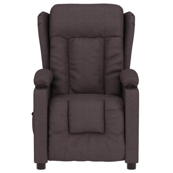 Massagesessel Elektrisch Dunkelbraun Stoff