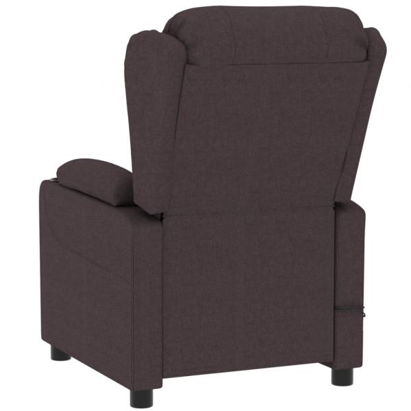 Massagesessel Elektrisch Dunkelbraun Stoff