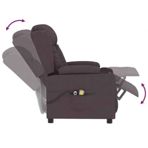 Massagesessel Elektrisch Dunkelbraun Stoff