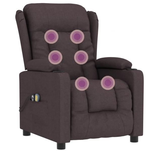 Massagesessel Elektrisch Dunkelbraun Stoff