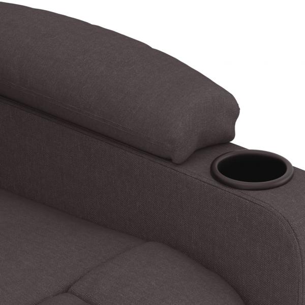 Massagesessel Elektrisch Dunkelbraun Stoff