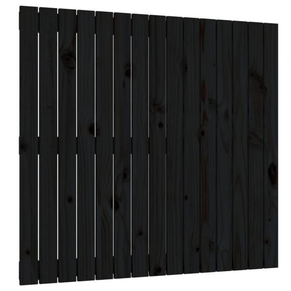 Wand-Kopfteil Schwarz 95,5x3x90 cm Massivholz Kiefer