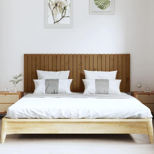 ARDEBO.de - Wand-Kopfteil Honigbraun 166x3x60 cm Massivholz Kiefer