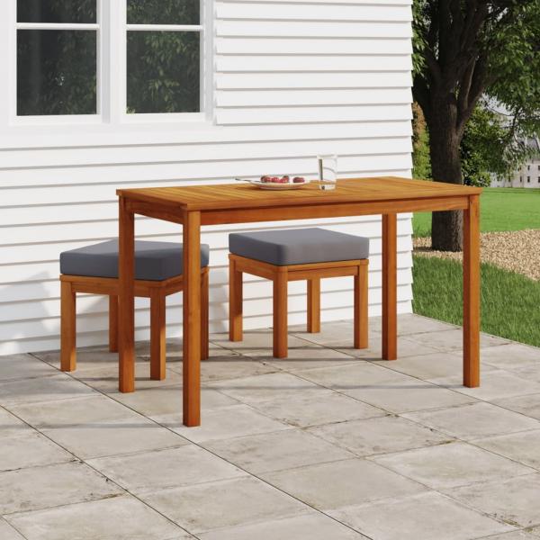 ARDEBO.de - 3-tlg. Garten-Essgruppe mit Kissen Massivholz Akazie