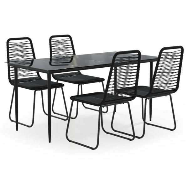 ARDEBO.de - 5-tlg. Garten-Essgruppe Schwarz