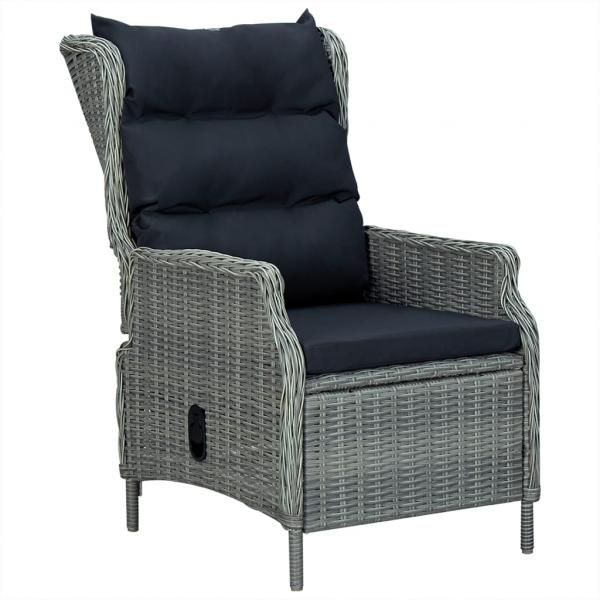 7-tlg. Garten-Essgruppe Hellgrau Poly Rattan