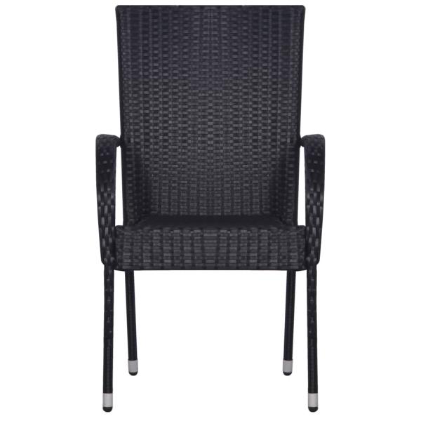 5-tlg. Garten-Essgruppe Schwarz Poly Rattan