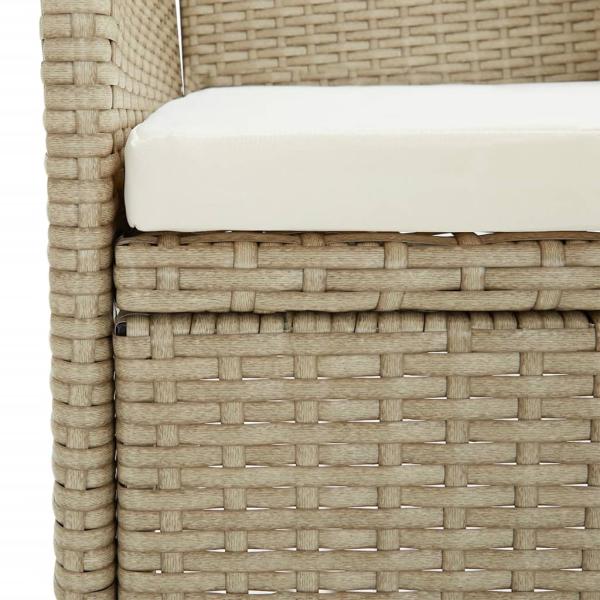 7-tlg. Garten-Essgruppe mit Kissen Beige und Schwarz