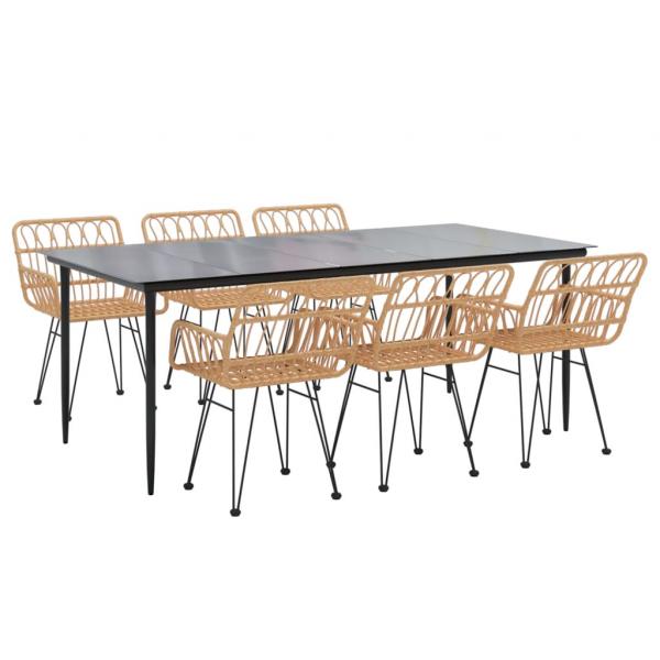 7-tlg. Garten-Essgruppe Poly Rattan