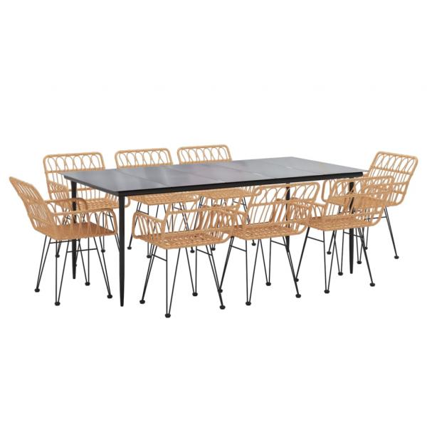 9-tlg. Garten-Essgruppe Poly Rattan