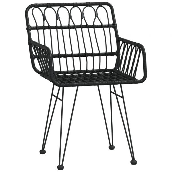 9-tlg. Garten-Essgruppe Schwarz Poly Rattan