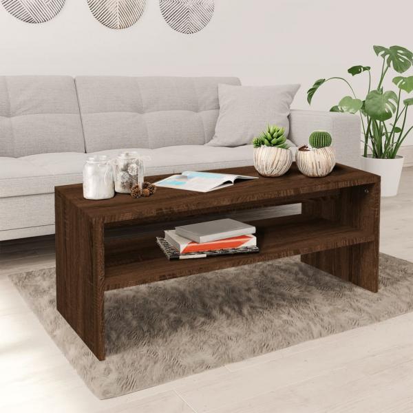 ARDEBO.de - Couchtisch Braun Eichen-Optik 100x40x40 cm Holzwerkstoff