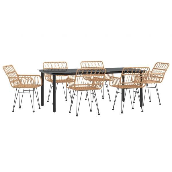 7-tlg. Garten-Essgruppe Poly Rattan
