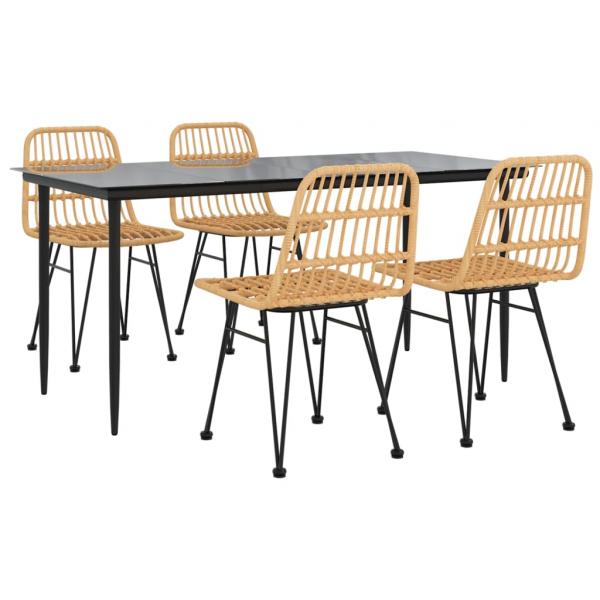 5-tlg. Garten-Essgruppe Poly Rattan