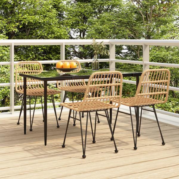 ARDEBO.de - 5-tlg. Garten-Essgruppe Poly Rattan