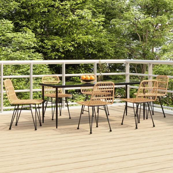 ARDEBO.de - 7-tlg. Garten-Essgruppe Poly Rattan