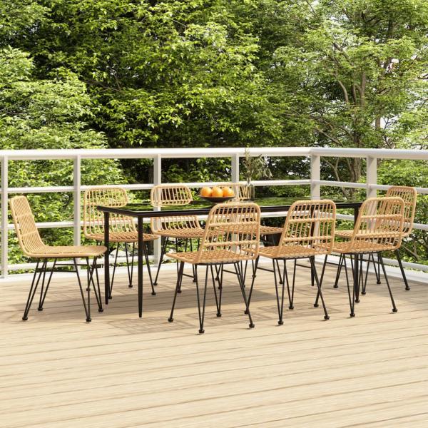 ARDEBO.de - 9-tlg. Garten-Essgruppe Poly Rattan