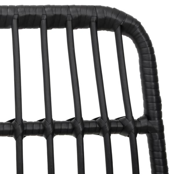 7-tlg. Garten-Essgruppe Schwarz Poly Rattan