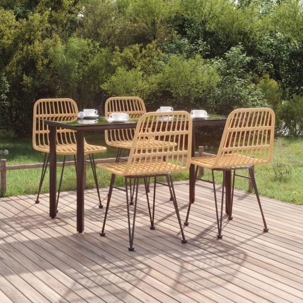 ARDEBO.de - 5-tlg. Garten-Essgruppe Poly Rattan