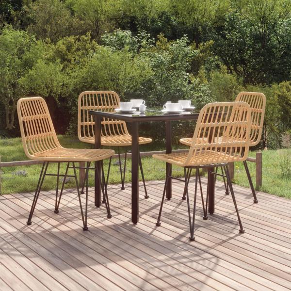 ARDEBO.de - 5-tlg. Garten-Essgruppe Poly Rattan