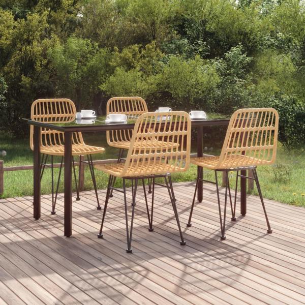 ARDEBO.de - 5-tlg. Garten-Essgruppe Poly Rattan